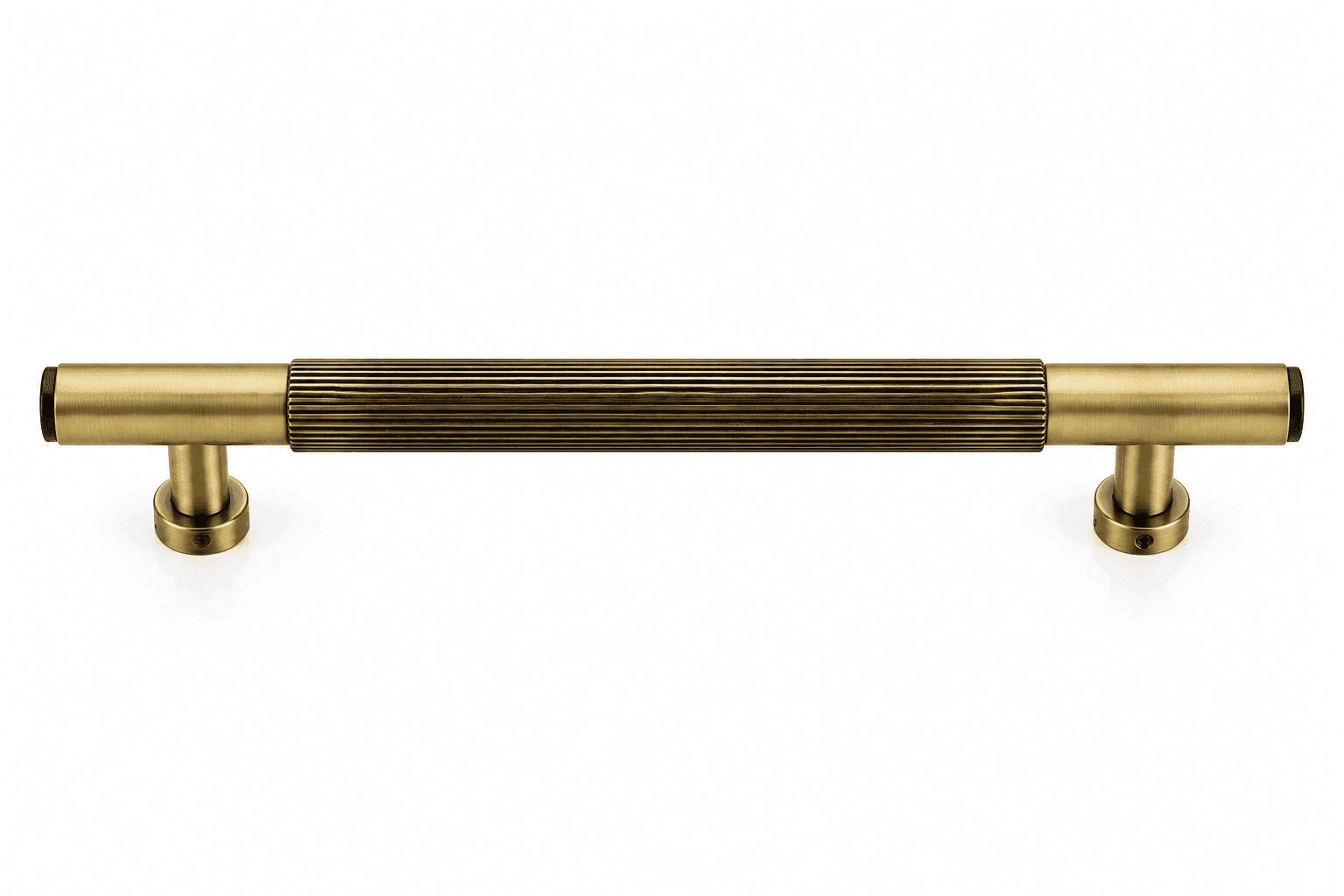 Dorpick Round Knurled Grip Brass Antique & Satin Finish Pull Handles with Modern Cylindrical Mounts | Multiple Finishes & Sizes | Pack of 1