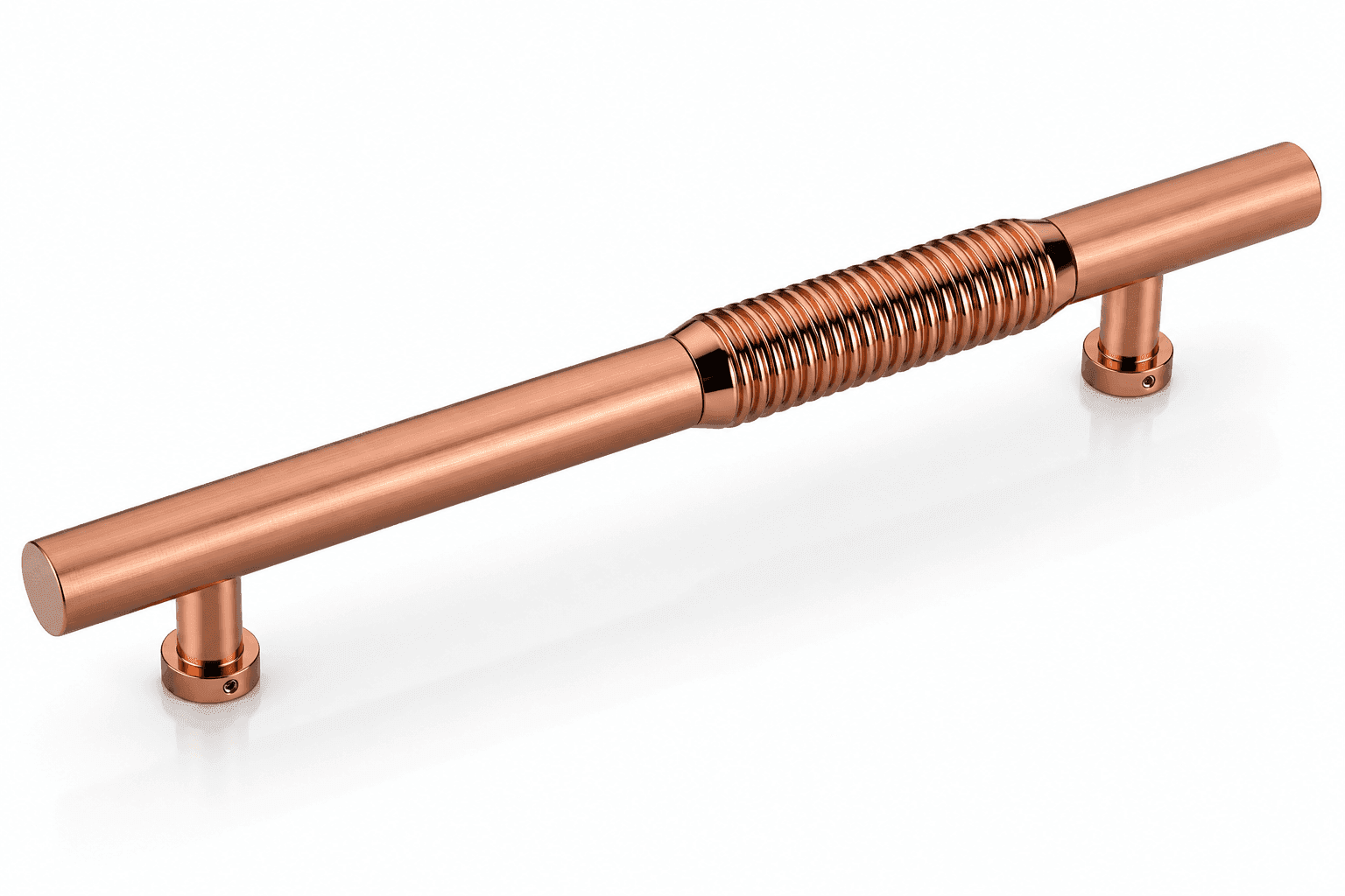 Dorpick Signature Ribbed Grip Section Textured Pull Handles in PVD Black & Rose Gold Design with PVD Coating | Multiple Finishes & Sizes | Pack of 1