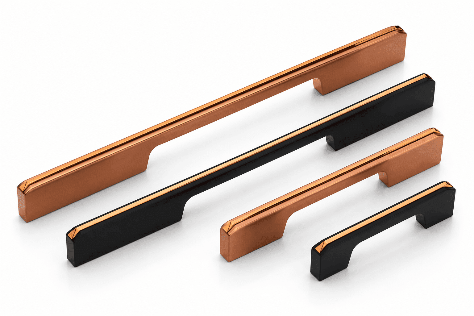 DORPICK Modern Two-Tone Grooved Cabinet & Wardrobe Handles comes with PVD Coating & Comfortable Grip | Pack of 1