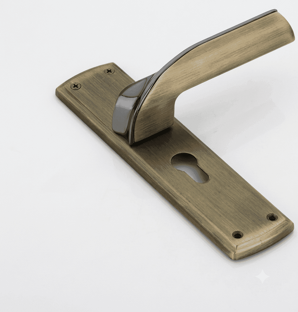 Dorpick Koyo 8 Inch Zinc Plate Mortise Handle Set | Modern Plate Pattern | Pack of 1
