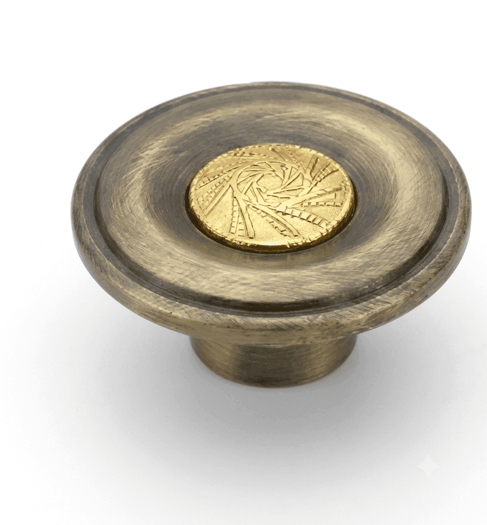 DORPICK Round Decorative Furniture Knob for Cabinets, Drawers & Wardrobes | Pack of 1