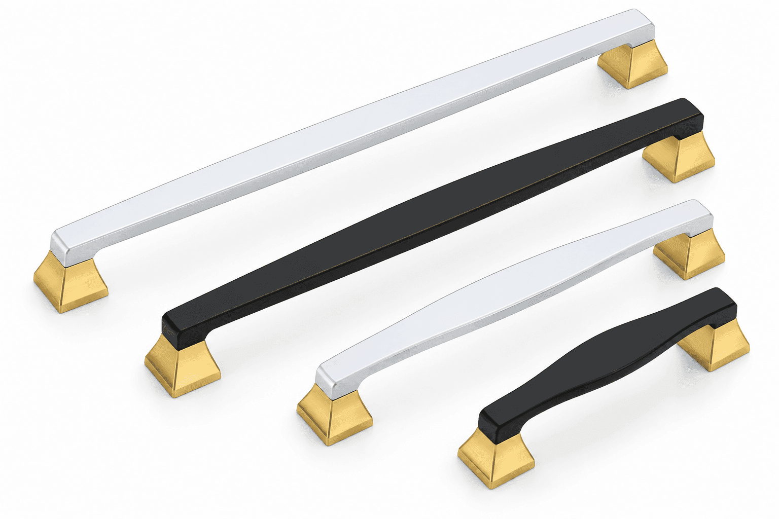 DORPICK Modern Tapered Bar Two-Tone Cabinet & Wardrobe Handles comes with Comfortable Grip & Easy Installation | Pack of 1