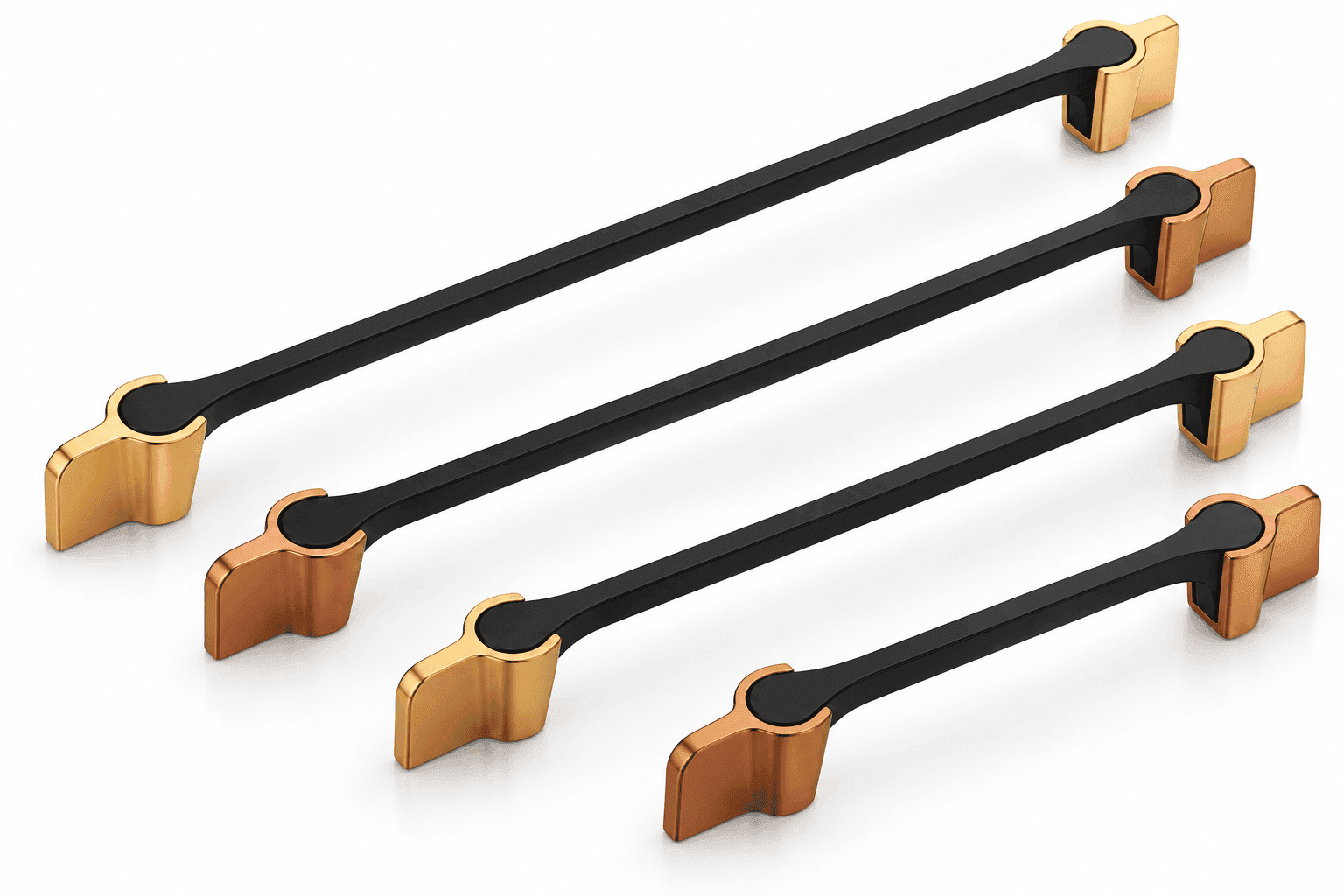 DORPICK Modern Two-Tone Bar Cabinet & Wardrobe Handles with Metallic Ends | Pack of 1