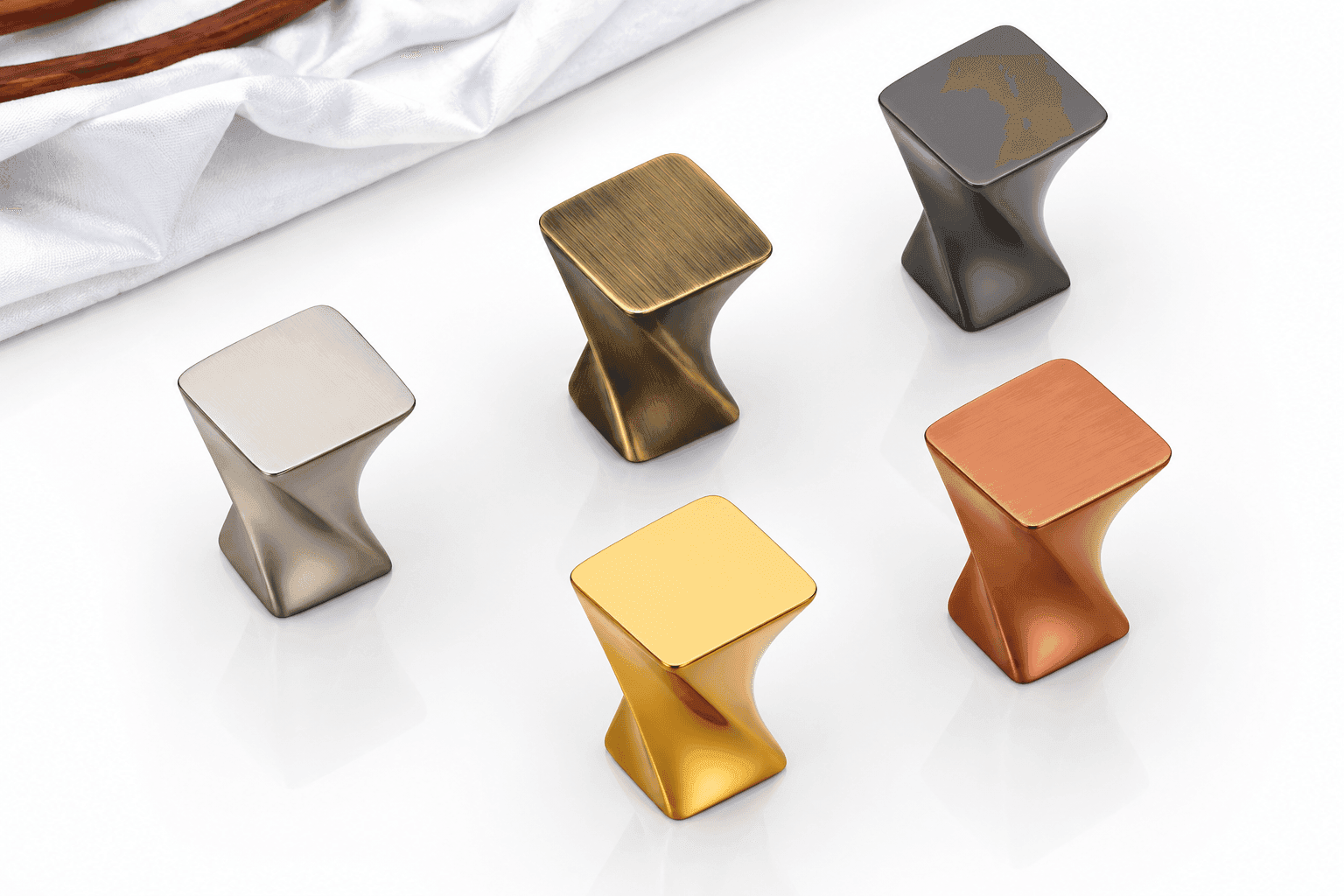 DORPICK Modern Twisted Square Drawer Knobs | Pack of 1