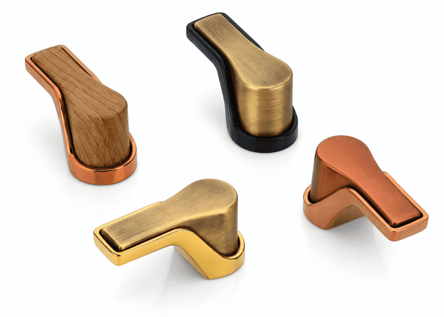 DORPICK Premium Ergonomic Wedge Drawer Knobs with Mixed Materials Unique Wedge/Triangular Design Comfortable & Secure Grip | Pack of 1