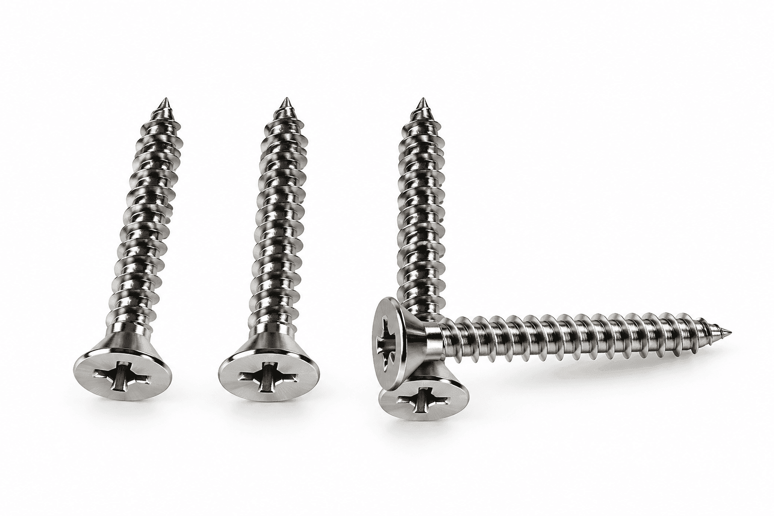 Drywall Screw | Sharp Thread Screw for Board & Furniture | Chrome Finish | Multiple Sizes | Pack of 1
