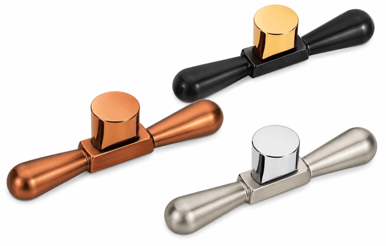 DORPICK Unique T-Bar Pipe Drawer Knobs with Mixed Finish Accents | Pack of 1