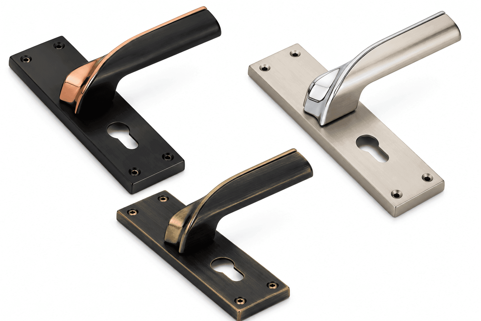 Dorpick Koyo 8 Inch Steel Plate Mortise Handle Set | Contemporary Plate Pattern | Pack of 1